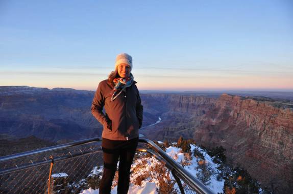 No mirante Desert View, é possível observar o rio Colorado no fundo do Grand Canyon, no Arizona, nos Estados Unidos
